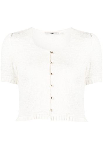 b+ab round-neck short-sleeve cardigan - Bianco