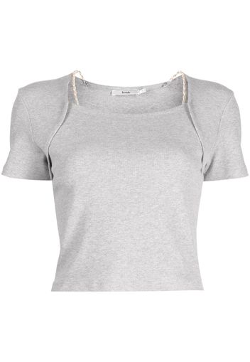 b+ab layered ribbed T-shirt - Grigio