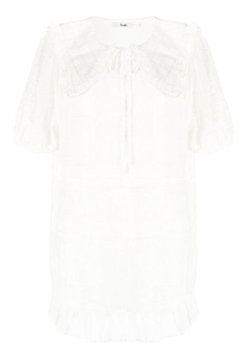 b+ab bib-collar textured short dress - Bianco