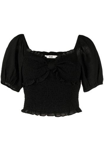 b+ab sweetheart-neck short-sleeve blouse - Nero