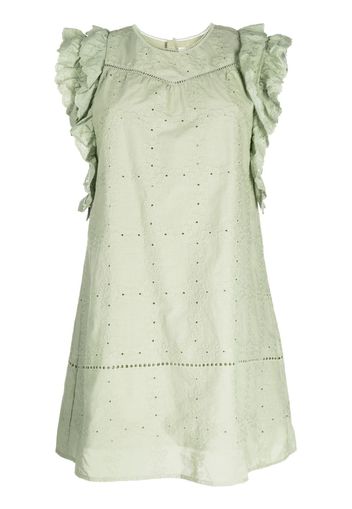 b+ab broderie-detailled midi dress - Verde