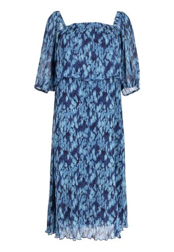 b+ab plissé-effect mid dress - Blu