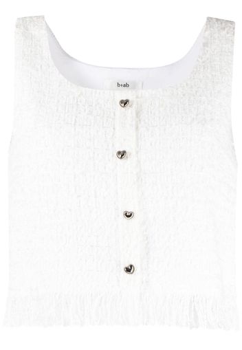 b+ab fringed sleeveless tweed top - Bianco