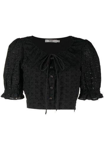 b+ab broderie-anglaise cotton top - Nero