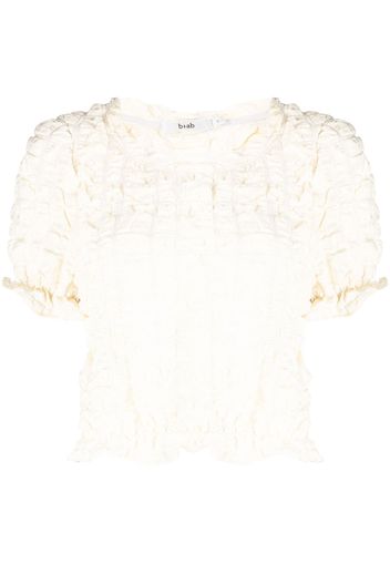 b+ab ruffled short-sleeve T-shirt - Bianco