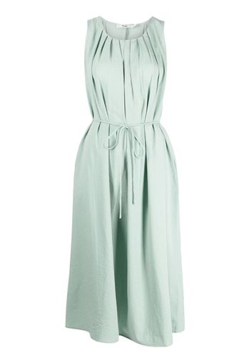 b+ab tied-waist pleated midi dress - Verde