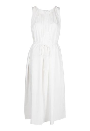 b+ab tied-waist pleated midi dress - Bianco