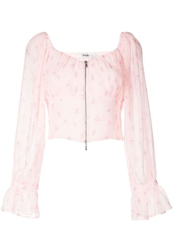 b+ab floral-embroidery zipped blouse - Rosa