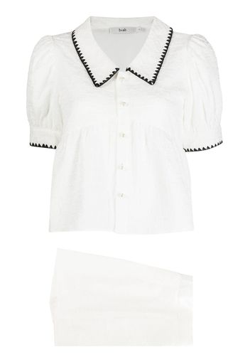 b+ab Set shorts con Silk metallizzato - Bianco