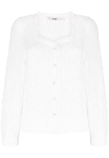 b+ab lace-trim textured cardigan - Bianco