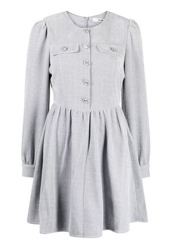 b+ab metallic-threading long-sleeved minidress - Grigio