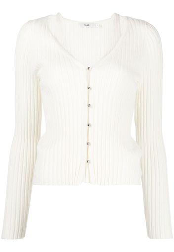 b+ab ribbed-knit V-neck cardigan - Bianco