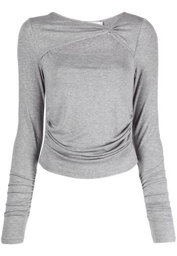 b+ab cut-out gathered ribbed top - Grigio