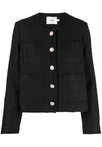 b+ab round-neck button-down jacket - Nero