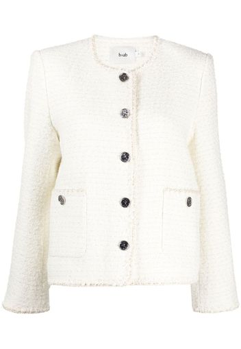 b+ab tweed button-up jacket - Bianco
