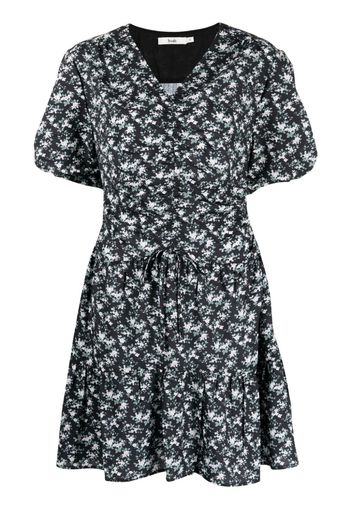 b+ab floral-print short-sleeved dress - Nero