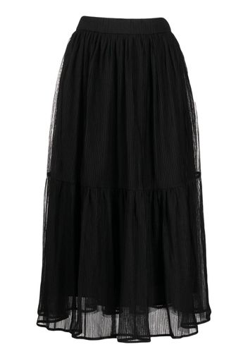 b+ab tiered pleated midi skirt - Nero