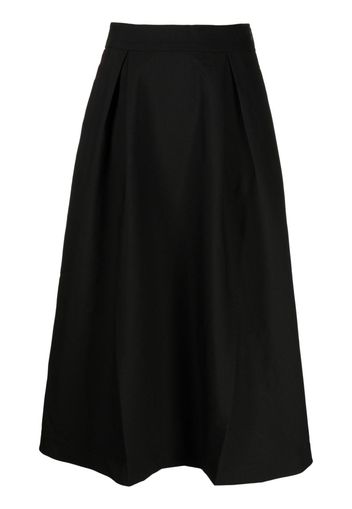 b+ab pleated twill midi skirt - Nero