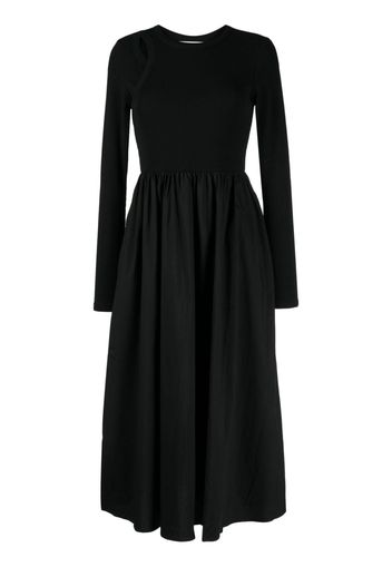 b+ab long-sleeved A-line midi dress - Nero