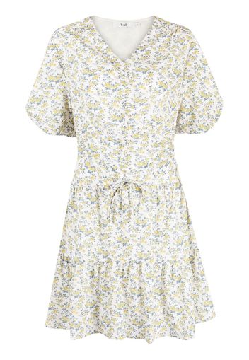 b+ab floral-print short-sleeved dress - Verde