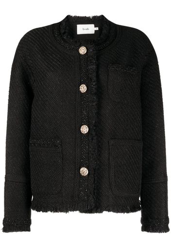 b+ab fringe-detailing tweed jacket - Nero