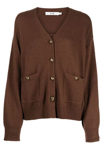 b+ab two-pocket V-neck cardigan - Marrone