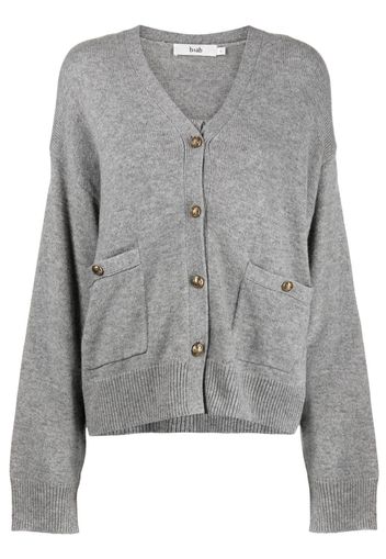 b+ab purl-knit buttoned cardigan - Grigio