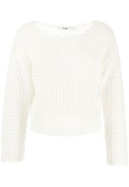 b+ab open-knit long-sleeve jumper - Bianco