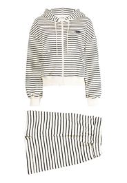 b+ab stripe-pattern hooded lightweight jacket - Bianco