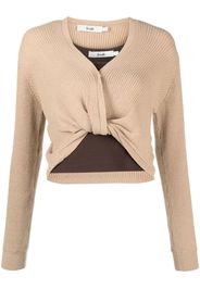 b+ab double-layer knitted top - Marrone