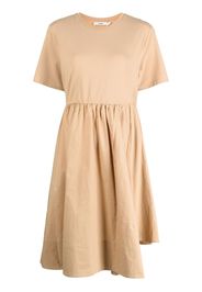 b+ab short-sleeve asymmetric minidress - Marrone