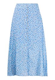 b+ab button-embellished pleated skirt - Blu