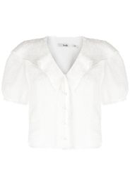 b+ab frayed effect puff-sleeve shirt - Bianco