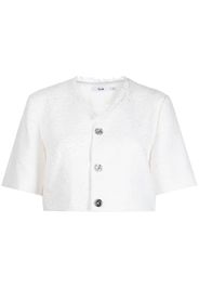 b+ab short-sleeve tweed shirt - Bianco
