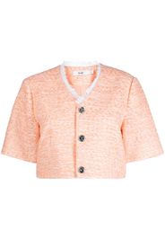 b+ab short-sleeve tweed shirt - Arancione