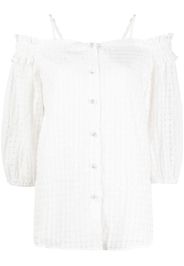 b+ab ruffled-detailing off-shoulder blouse - Bianco