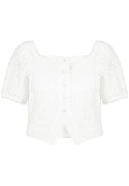 b+ab textured square-neck shirt - Bianco