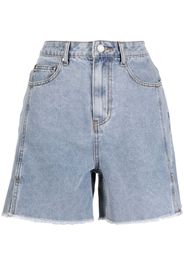 b+ab frayed mid-rise denim shorts - Blu