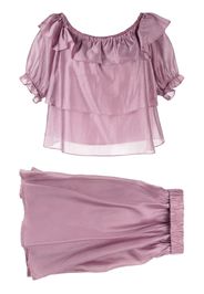 b+ab boat-neck layered blouse - Viola