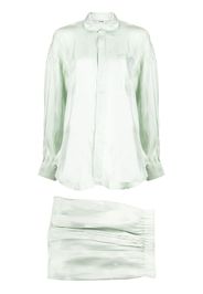 b+ab satin button-up shirt - Verde