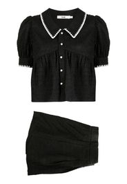 b+ab Set con shorts effetto stropicciato - Nero