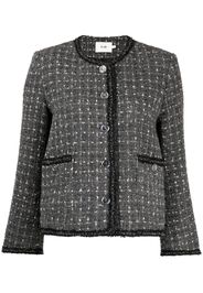 b+ab checked tweed button-up jacket - Grigio