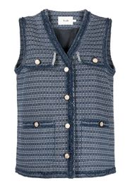 b+ab bouclé V-neck vest - Blu