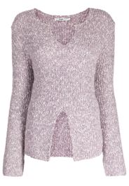 b+ab front-slit mélange jumper - Viola