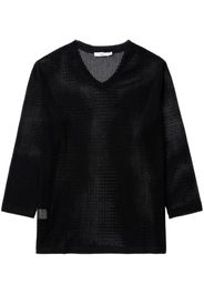 b+ab V-neck mesh top - Nero