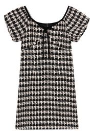 b+ab puff-sleeve tweed dress - Nero