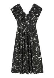b+ab floral-print midi dress - Nero