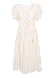 b+ab pleated tiered midi dress - Bianco