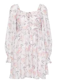 b+ab floral-print pleat-detail midi dress - Rosa