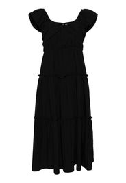 b+ab pleated tiered midi dress - Nero